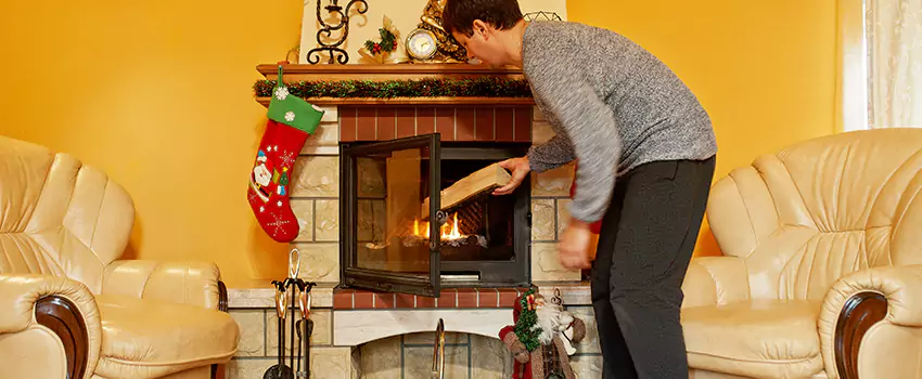 Rusted Metal Fireplace Restoration in Simpsonville, South Carolina